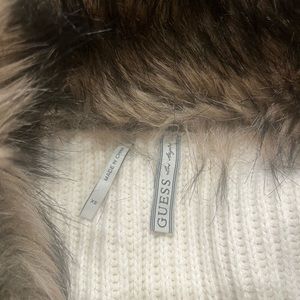 Guess fur sweater vest - basically new. Size xsmall